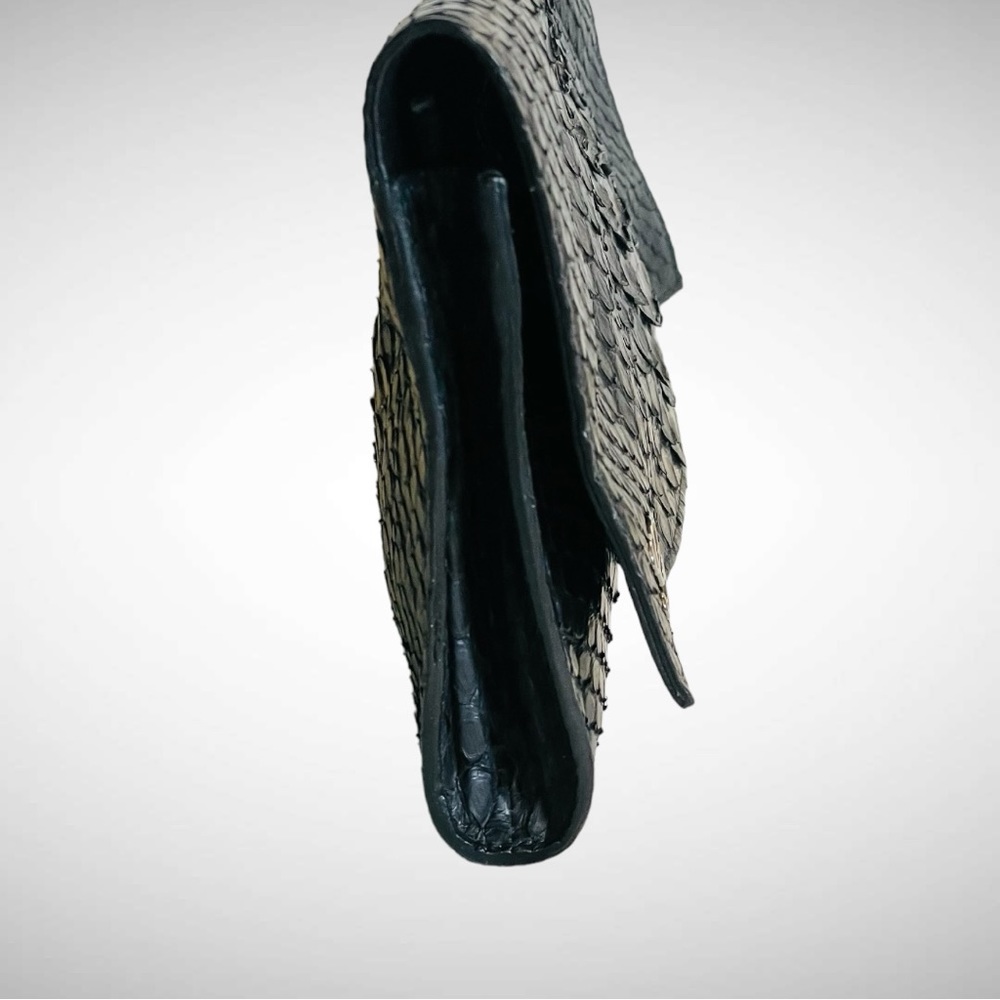 Gucci Journal Black Python Clutch New 228573 4866… - image 6